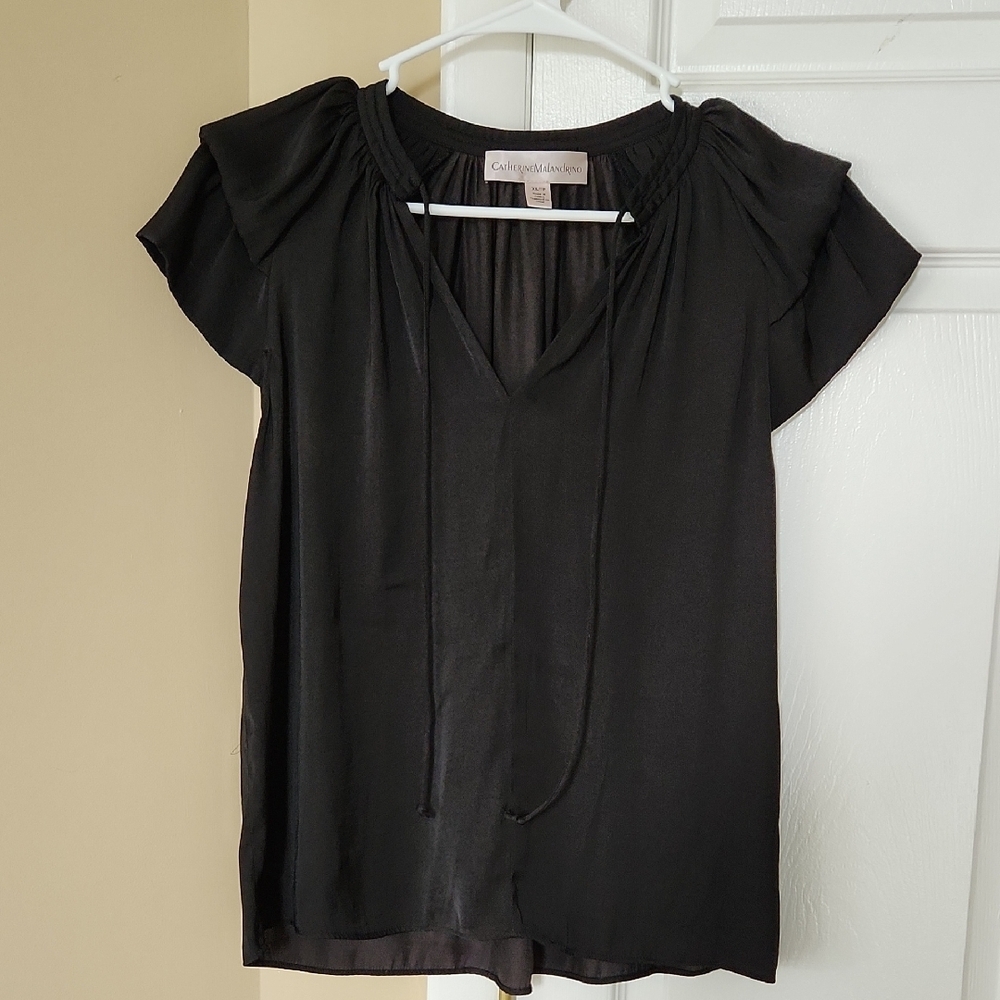Catherine Malandrino Black Soft Flowy Top, Size XS